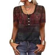 IFIKK GT09 Baskılı Kısa Kollu Kadın T-shirt