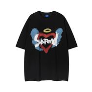 IFIKK SB02 Yuvarlak Yaka Kısa Kollu Rahat Baskılı Kadın T-shirt