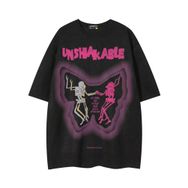 IFIKK SB03 Yuvarlak Yaka Kısa Kollu Rahat Baskılı Kadın T-shirt