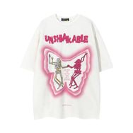 IFIKK SB04 Yuvarlak Yaka Kısa Kollu Rahat Baskılı Kadın T-shirt