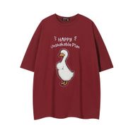IFIKK SB08 Yuvarlak Yaka Kısa Kollu Rahat Baskılı Kadın T-shirt