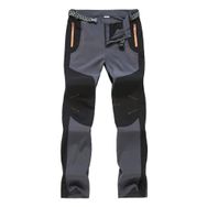 IFIKK Softshell Gri İnce Fermuarlı Açık Kayak Yürüyüş Su Geçirmez Erkek Pantolon