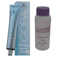 Igora Royal 10.0 Ultra Sarı Tüp ve Liviton Mini 30 Volume Oksidan Saç Bakım Seti
