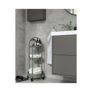 IKEA 3 Katlı Tekerlekli Servis Arabası 36x36x86 cm Kulplu Servis Plastik Banyo Rafı