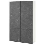 IKEA Besta 09421690 Beyaz -Siyah Mermer Göünüm Dolap