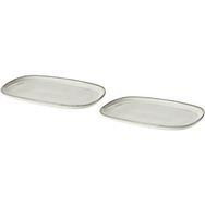 IKEA Gladelıg Tabak Seti, Gri Renk 20X13 Cm, 2 Adet Servis-Sunum Tabağı Stoneware - Yok
