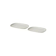 IKEA Gladelıg Tabak Seti, Gri Renk 20x13 cm, 2 Adet Servis-Sunum Tabağı Stoneware