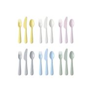 IKEA KALAS Pastel Tonlar 18 Parça Çocuk Çatal Kaşık Bıçak Seti