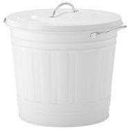 IKEA Knodd Beyaz 16 lt Kapaklı Metal Çöp Kovası