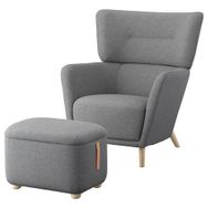 IKEA OSKARSHAMN Tibbleby Bej Gri Berjer ve Puf