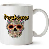 İki Tarafı Baskılı Camıseta Poukans Caveıra Mexıcana Kupa