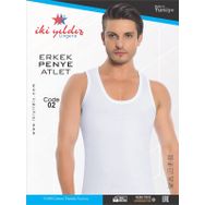 İki Yıldız 02 Süprem Beyaz Pamuklu Erkek Atlet