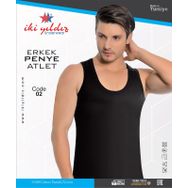 İki Yıldız 02 Süprem Siyah Pamuklu Erkek Atlet