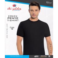 İki Yıldız 12 Siyah Penye Sıfır Yaka Erkek Fanila