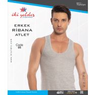 İki Yıldız Ribana 05 Gri %100 Pamuk Erkek Atlet