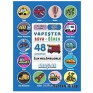 İlk Kelimelerle Araçlar Yapıştır ve Boya Öğren Mavi Kitap 48 Çıkartma 3+ Yaş - Parıltı Yayınları