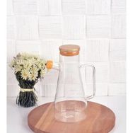Ily 900 ml 2'li Set Bambu Kapaklı Cam Yağdanlık