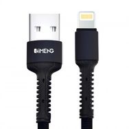 Imeng Apple iPhone 12 Mini 3A USB A To Lightning Pro Braided Siyah Data ve Hızlı Şarj Kablosu