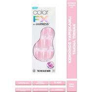 Impress Color FX Kendinden Yapışkanlı Takma Tırnak Kısa Pembe Simli