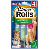 Inaba Ciao Churu Rolls Tavuk Sargılı ve Ton Balıklı 4x10 gr Kedi Ödülü
