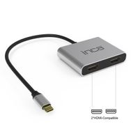 Inca ITPC-4 USB C to 2x HDMI 4K USB 2.0+PD USB Çoklayıcı