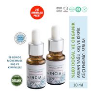 Incia %100 2x10 ml det Doğal Kaş ve Kirpik Güçlendirici Serum Bitkisel Yoğunlaştırıcı Yoğun Bakım Yağı