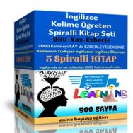 İngilizce Kelime Öğreten Spiralli Kitap Seti 5 Süper Kitap Enine Boyuna Eğitim