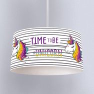 İnstababyrooms Beyaz Unicorn Desenli Çocuk Odası Dijital Baskılı Sarkıt Avize
