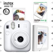 Instax Mini 12 Beyaz Fotoğraf Makinesi 10'lu Film ve Mini Albüm Seti