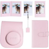 Instax Mini 12 Pembe Deri Kılıf Laporta Deri Albüm ve Fotoğraf Çerçeveleri Aksesuar Seti