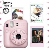 Instax Mini 12 Pembe Fotoğraf Makinesi Çerçeve ve 10'lu Mini Film Seti
