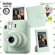 Instax Mini 12 Yeşil Fotoğraf Makinesi 20'li Film Çerçeve ve Kare Albüm Seti