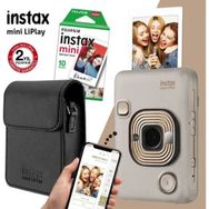Instax mini LiPlay Hybrid Beige Gold Fotoğraf Makinesi Çantalı Hediye Seti 3