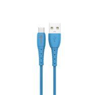 Intouch Soft 2.4A Type-C Usb Mavi Şarj Kablosu