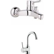 Inventa Delta Lavabo Bataryası + Aç Kapa Banyo Bataryası