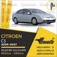 Inwells Citroen C5 2005-2007 Muz Silecek Takımı