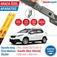 Inwells Peugeot 2008 2013-2017 Muz Silecek Takımı