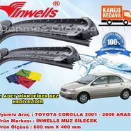 Inwells Toyota Corolla 2001-2006 Muz Silecek Takımı
