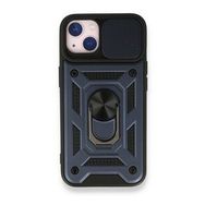 iPhone 13 Pars Lens Yüzüklü Silikon - Lacivert Cep Telefonu Kılıfı