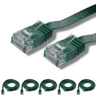IRENIS Cat6 Kablo Yassı Ethernet Network Lan 15 mt Yeşil 5 Adet Ağ Kablosu