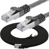IRENIS CAT7 Siyah 3 mt Yassı FTP 5 Adet Network Ethernet Kablosu