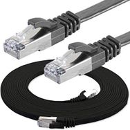 IRENIS CAT7 Yassı FTP Siyah 7.5 Metre Ethernet Network Lan İnternet Kablosu