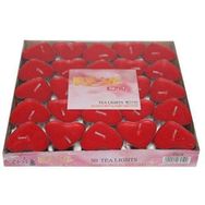 İrhanlar 50 Adet Tea Light Kalpli Kırmızı Mum