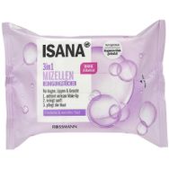 Isana 25'li 3 in 1 Kuru ve Hassas Ciltler İçin Yüz Temizleme Mendili