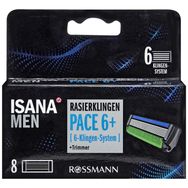 Isana Men 8'li Kartuş Pace 6 6 Bıçaklı Sistem İçin Tıraş Makinası Yedek
