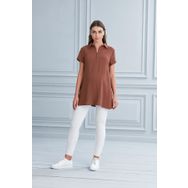 Issıl 4528-Polo Yaka Emzirmeli Hamile Bluz-Tunik