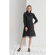 Işşıl 5065 Leopar Desen Fular Yaka Crep Şifon Tunik Hamile Elbise