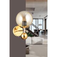 İstanbul Avize Larin Tekli Gold Sarı Glop Camlı Avize