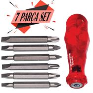 İzeltaş 7 Parça Değişken Bits Uçlu Tornavida Seti