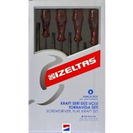 İzeltaş Kraft Seri Düz Uçlu Tornavida Seti 8 Parça